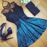 2016 Women Sexy Lace Hollow Dress Summer Style Perspective Dresses O-neck Casual Vestidos fashion Dress