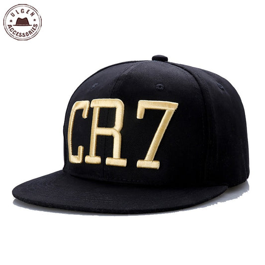 New Cristiano Ronaldo CR7 Black Baseball Caps hip hop Sports Snapback hat unisex flat brim hats adjustable [HUB021]
