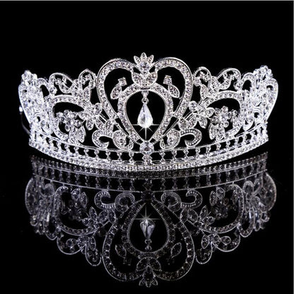 2016 New Arrival Luxuious AB Color Crystal Bridal Tiaras Fashion Princess Crown Silver Wedding Crowns Hair