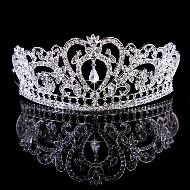 2016 New Arrival Luxuious AB Color Crystal Bridal Tiaras Fashion Princess Crown Silver Wedding Crowns Hair