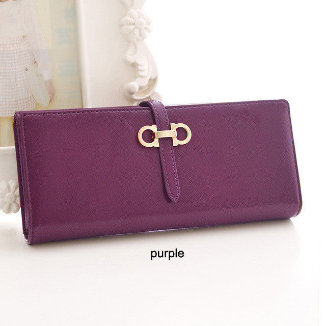 2016 High Quality Women Wallets Oil Wax Leather Long Ladies Luxury Purse