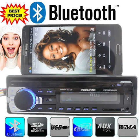 New 12V bluetooth car Radio car stereo bluetooth MP3 Audio Player Bluetooth USB SD MMC Port Car Electronics In Dash one DIN size