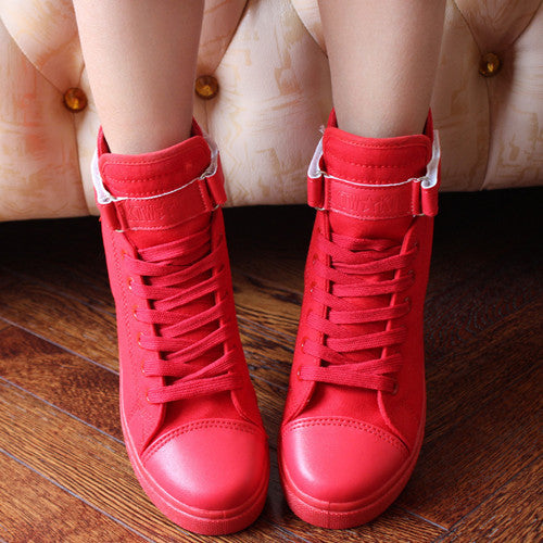 Flat High Top Canvas Women Shoes 17 Colors Spring Autumn Women's Flats Espadrilles Lace Up Casual Shoes Foot 22-24.5 CM YD87 - Shopy Max