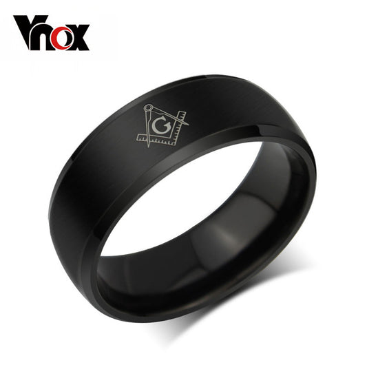 Top quality stainless steel ring of masonic logo never - Shopy Max
