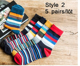6 pairs/lot brand Socks men/male happy cotton socks stripes baseball socks - Shopy Max