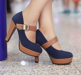 CooLcept free shipping thick high heel shoes buckle women sexy fashion lady