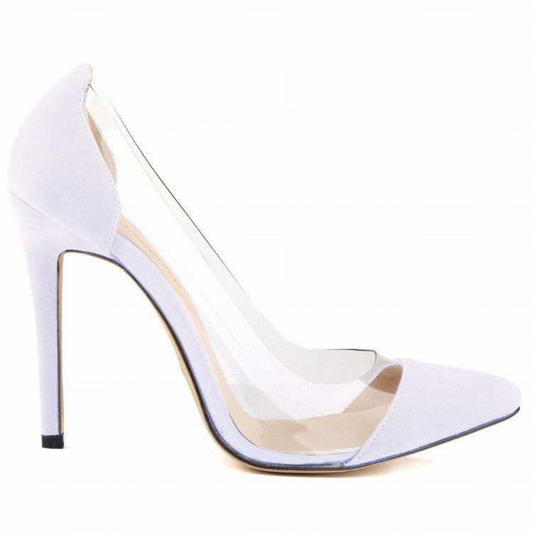New fashion sexy women's pumps pointed toe Princess gril's high heeles shoes size 35-42 Transparent party wedding shoes - Shopy Max