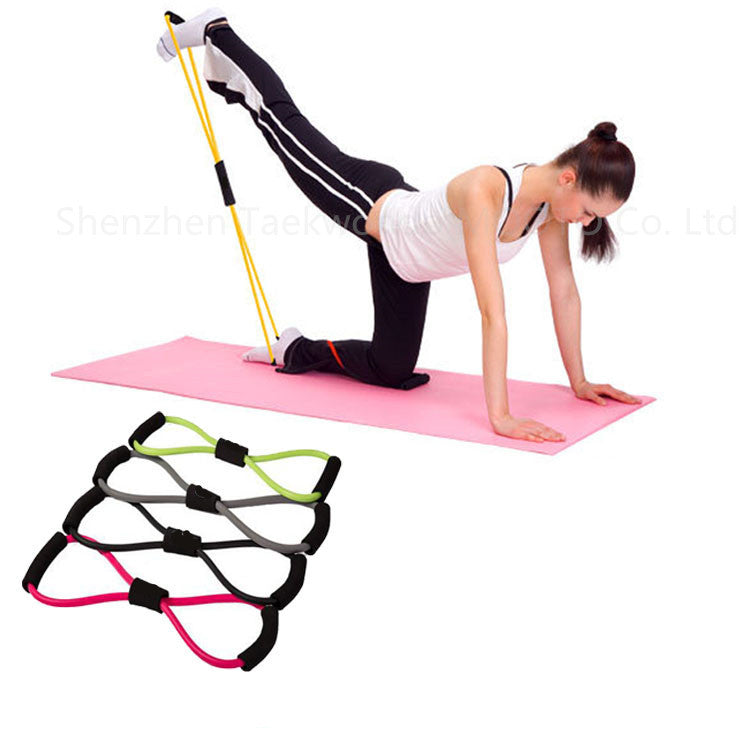 Resistance Training Bands Tube Workout Exercise for Yoga 8 Type Fashion Body Building Fitness Equipment Tool - Shopy Max