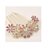 South Korea crystal ornaments luxury plate inserted hair comb fashion crystal flower hair fork hairpins - Shopy Max