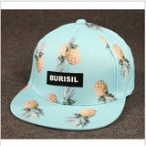 High quality fruit banana peach pineapple printing hip-hop baseball cap hat fashion burisil letter brand for men and women