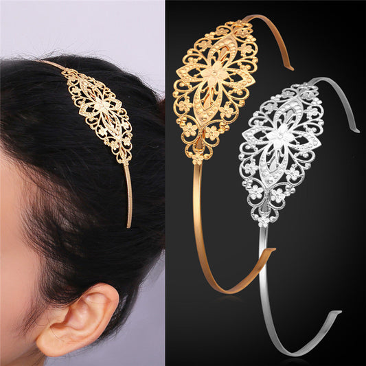 Vintage Head Tie Jewelry Hair Accessories Fashion Jewelry Platinum/18K Yellow Gold Plated