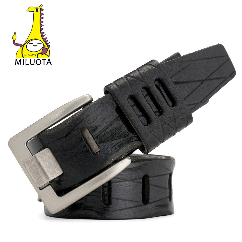 [MILUOTA] 2016 Mens Belts Luxury Fashion 100% Cowhide Genuine Leather Belt Man