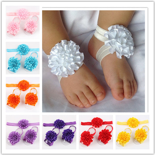 10Clrs Fashion Hot children Infant Baby Toddler girls flower Headband footband 3pcs - Shopy Max