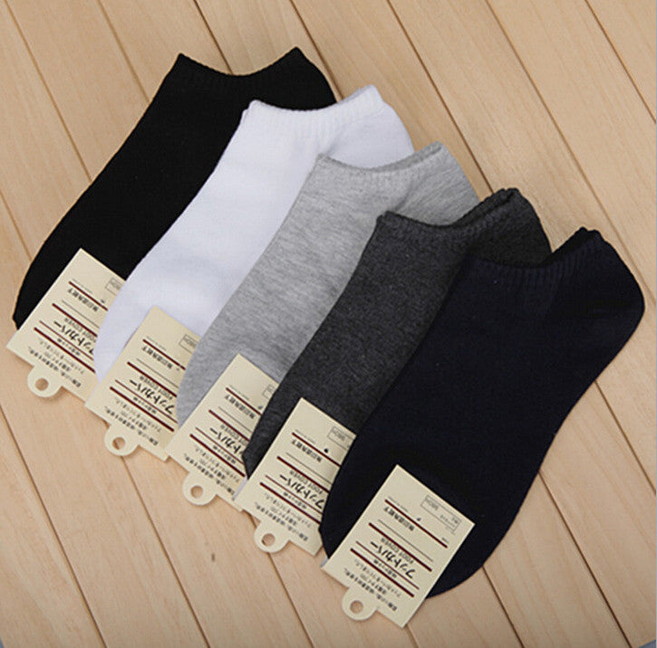 10 pairs Men's short boat socks brand high quality polyester breathable casual 3 Pure Color sports sock for men free shipping - Shopy Max