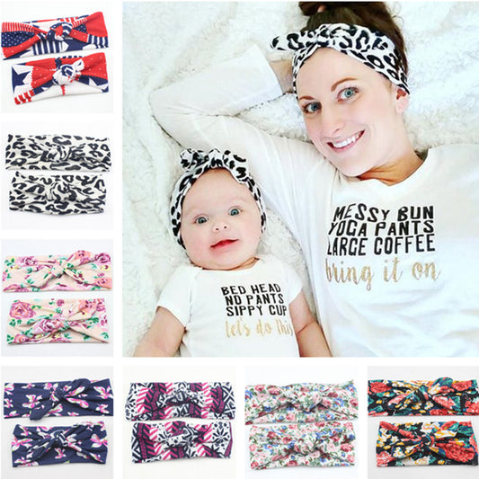 16 Colors 2016 New Mom and Me Headband With Knit Cotton Baby Girl Headband - Shopy Max