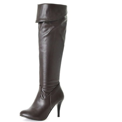 2012 NEW  fashion high heel knee casual dress patent leather sexy women P1318-2 Hot sell size 34-47 boots