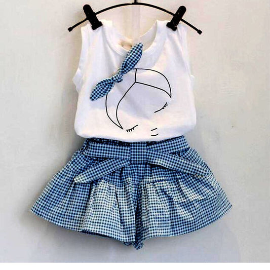 New 2016 brand summer baby girl clothing sets fashion Cotton print shortsleeve T-shirt and skirts girls clothes sport suits - Shopy Max