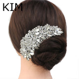 Rhinestone Crystals Comb Clear Flower Hair Comb for Wedding Women Jewelry Hair Accessories Bridal - Shopy Max