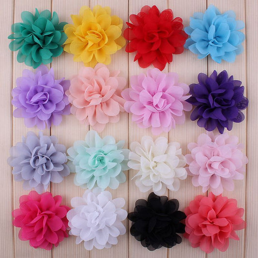 120pcs/lot 2.8" 16color Artificial Chiffon Silk Flowers For Girls Hair Accessories Soft Petal Peony Fabric - Shopy Max