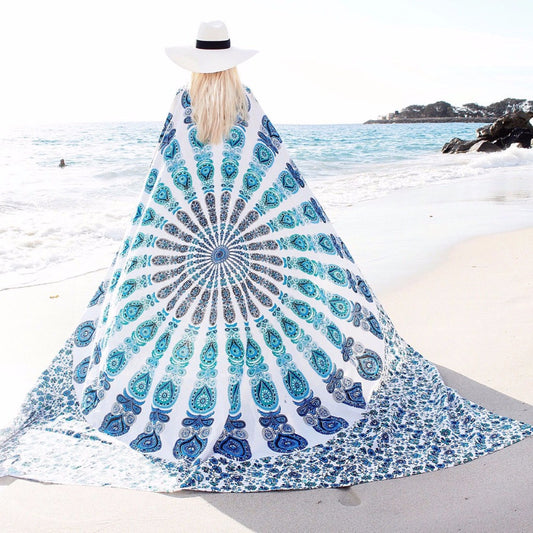 Chiffon Bohemia Round Beach Towel Meditation Mandala Towel Square Rectangle