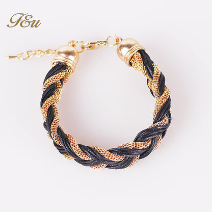 3 kinds of color 2014 new metal winding bracelet with a rope #1806 - Shopy Max