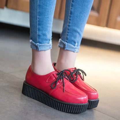 Size 35-41 Creepers Shoes Woman Casual Vintage plus size creepers platform shoes zapatos mujer Women Flats women Shoes - Shopy Max