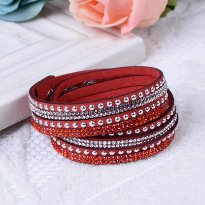 2014 Hot Selling ! New Women's Red Fashion Leather Charm Bracelet For Christmas Gifts New Year 13 Color ChoicesFree Shipping