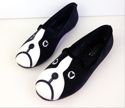2013 Autumn new arrival women shoes free shipping personalized cat dog singles shoes velvet flat shoes comfortable S011