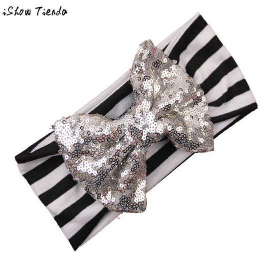 1Pc Baby Turban Headband Sequin Bow Hairband Turban Knot Acessorios De Cabelo - Shopy Max