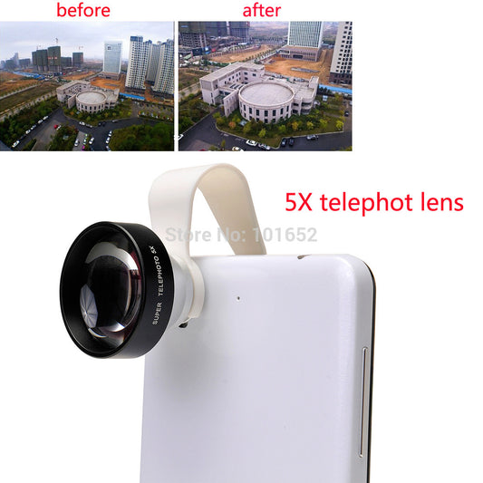 Universal Clip 5X Telephoto Telescope Mobile Phone Lens for iphone 6 4 5S Samsung S3 Note2 Cell phones Telescope Lens APL-ST5X