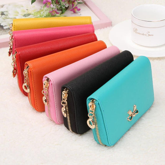Hot On Sales Female Wallets Zipper Korean Cute PU Leather Solid wallet Women Wallets/clutch