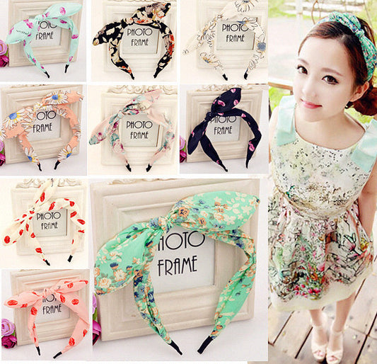 Hot Sale Cute Hair Jewelry Ribbon Rabbit Ear Hairbands