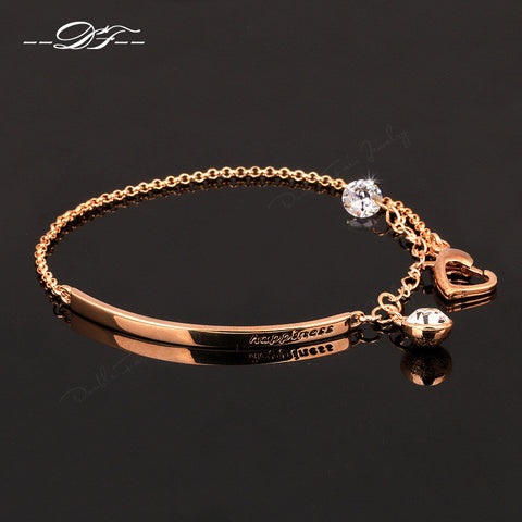 2014 New OL Style AAA+ CZ Diamond Fashion Bracelets & Bangles 18K Gold Plated Crystal Party Jewelry For Women pulseras DFH195