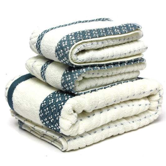 New Towel 3pcs/Set 100% Cotton Bath Beach Face Towel Sets for Adults 34cm*75cm*2p 70cm*140cm*1p Fiber Gift Bathroom Baby Towels