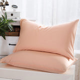 2 pcs/lot 100% Sateen Cotton Solid Bed Pillowcase Brief Comfortable