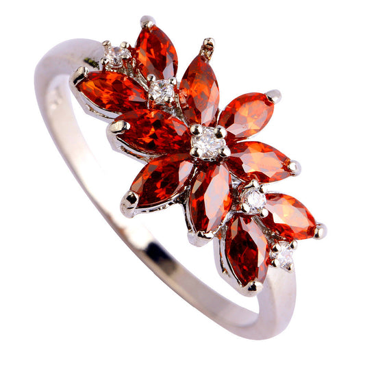 Women Fangle Free Shipping Absorbing Particular Red Garnet 925 Silver Ring Size 6 7 8 9 10 Fashion Jewelry gift wholesale