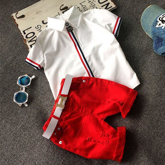2T-6T High quality Children clothing sets Baby boys girls t shirts+shorts pants - Shopy Max