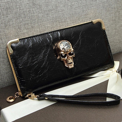 Skull Pu Leather Wallet Women Brand Luxury 2016 New Fashion Elegant European - Shopy Max