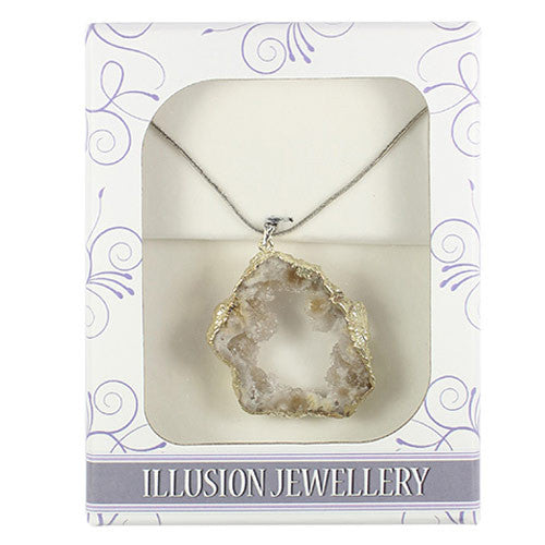 Rough Sliced Geode Pendant - Shopy Max