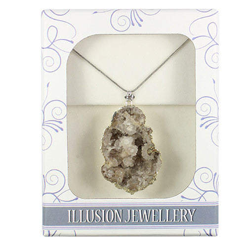 Rough Half Geode Mineral Pendant - Shopy Max