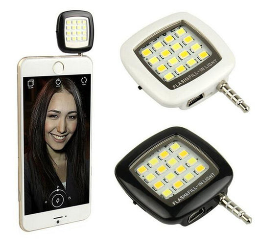 New Portable Mini 16 Leds LED Flash IBlazr Fill-Light For iPhone IOS Android Smartphone 100pcs Free Shipping