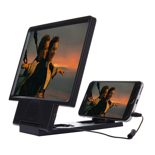 Upgrade Enlarged Screen 3D Video Amplifier Eyes Display Magnifying with Speaker Cell phone Stand with Package 100pcs/lot Free Shipping