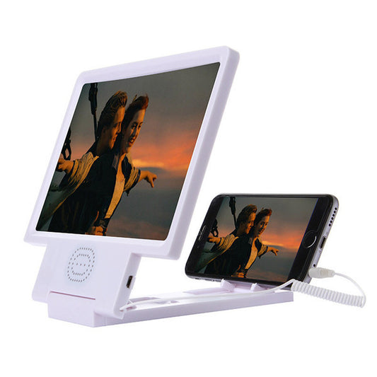 Video-Frequency Folding Magnifier Amplifier Eyes Display for IOS Android Phones Holder