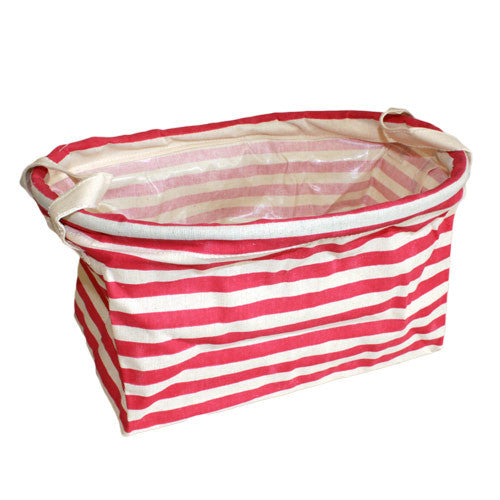 Reinforced Cotton Basket - Red Stripes - Shopy Max