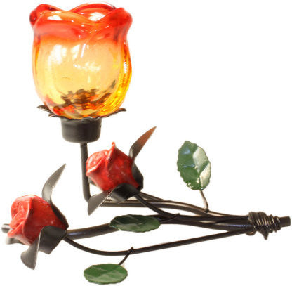 Single Rose Laying Romantic Candle Holder - Shopy Max