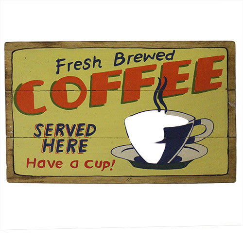Rough Wooden Signs - Fresh Coffee - Shopy Max