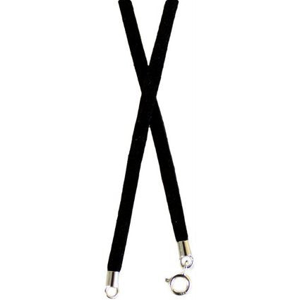 925 Silver Fittings on Suede Cord - Black - Shopy Max
