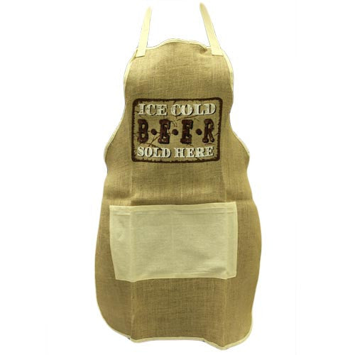 Soft Jute Apron - BEER - Shopy Max