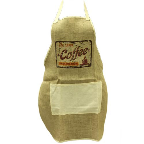 Soft Jute Apron - COFFEE - Shopy Max