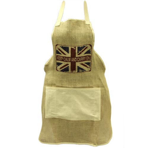 Soft Jute Apron - KEEP CALM - Shopy Max